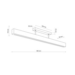 TEO LED LAMPA SUFITOWA JASNE DREWNO 960 MM 6619