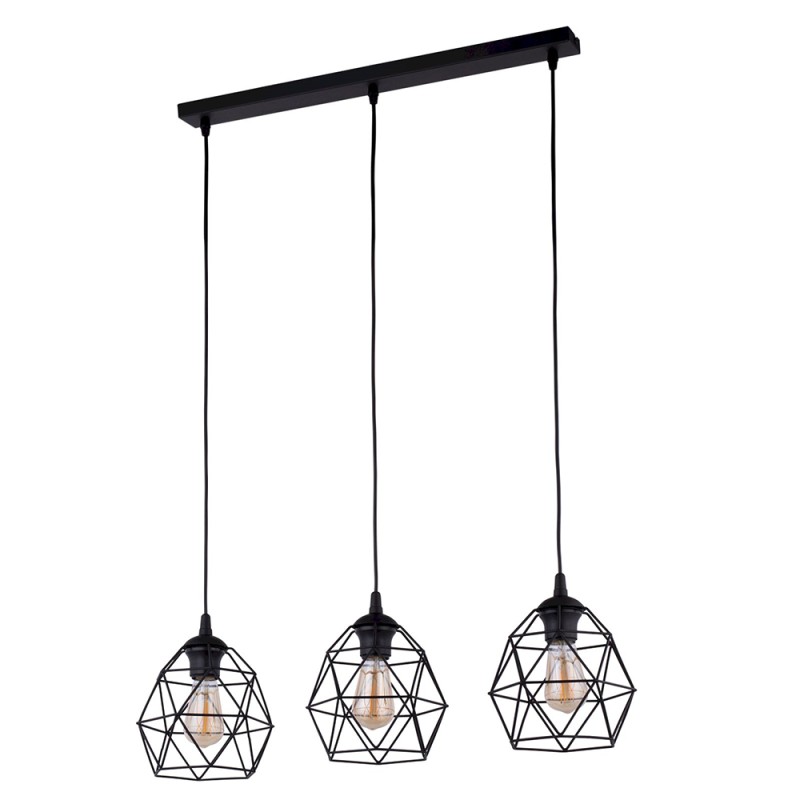 GALAXY BLACK LAMPA WISZĄCA 3 PŁ LISTWA 3191