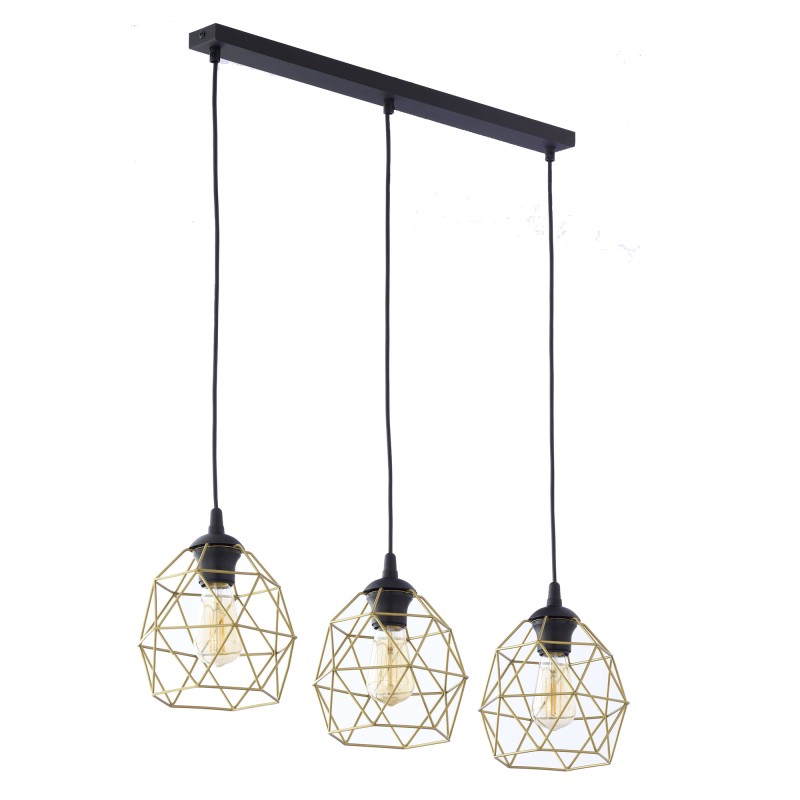 GALAXY BLACK  GOLD LAMPA WISZĄCA 3 LISTWA 3459