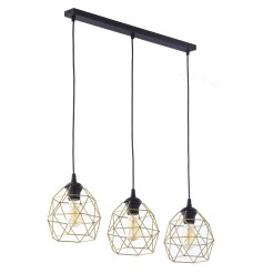 GALAXY BLACK  GOLD LAMPA WISZĄCA 3 LISTWA 3459