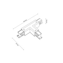 TRACER ŁĄCZNIK T TRÓJOBWODOWY CZARNY 3557