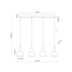 CAIRO LAMPA WISZĄCA 4 PŁ 4896