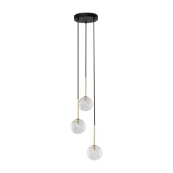 NILOS BLACK / GOLD LAMPA WISZACA 3PŁ 5942