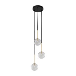 NILOS BLACK / GOLD LAMPA WISZACA 3PŁ 5942