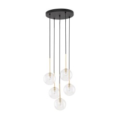 NILOS BLACK / GOLD LAMPA WISZĄCA 5 5943