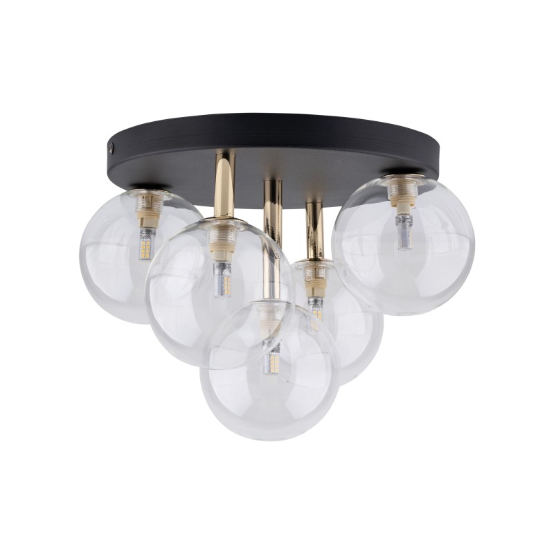 NILOS BLACK / GOLD LAMPA SUFITOWA 5PŁ 758