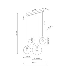 ESME GRAPHITE LAMPA WISZĄCA 4 LISTWA 5381