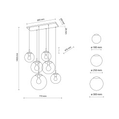 ESME GRAPHITE LAMPA WISZĄCA 6 PŁ 5384