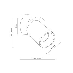 LOGAN DOWNLIGHT BLACK GU10 5372