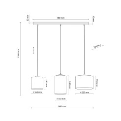 JUTA LAMPA WISZĄCA 3 PŁ 4954