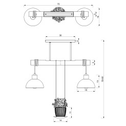 Lampa wisząca PIANTA 2xE27 MLP7998