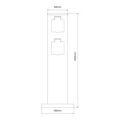 Słupek Ogrodowy Electric 40cm 2 Gniazda EKO0432