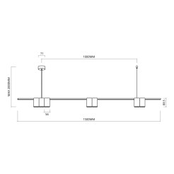 Lampa wisząca (listwa) GENESIS BLACK 7xGU10 ML0370