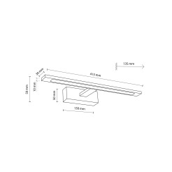 GALLERY LED BLACK 12W 18000