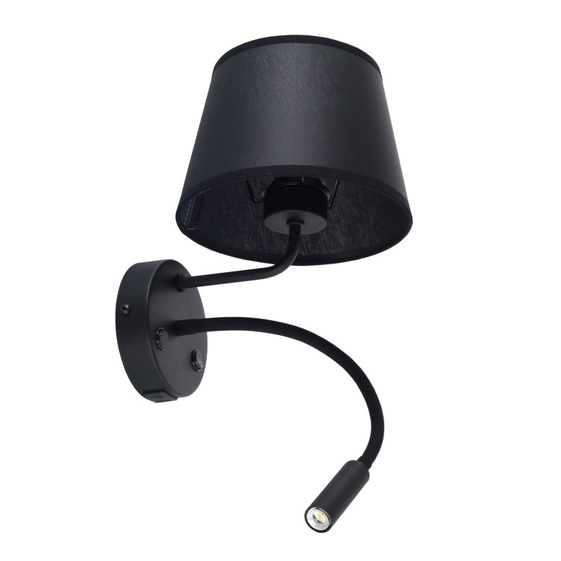 MAJA BLACK KINKIET  2 E27+ G9 + USB 10203