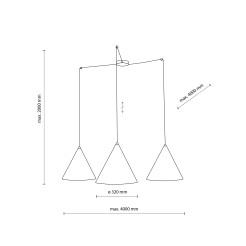 CONO BLACK LAMPA WISZĄCA 3 L 6629