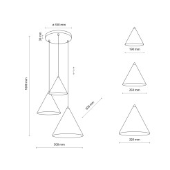 CONO MIX LAMPA WISZĄCA 3 SML 6633