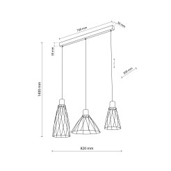 MODESTO BLACK LAMPA WISZACA 3 10149