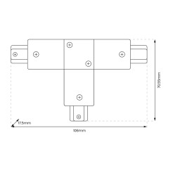 Łącznik T Track Czarny 1-Obwodowy ML0712