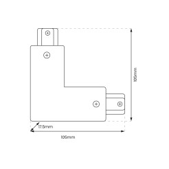 Łącznik L Track Biały 1-Obwodowy + zasilanie centralne ML0717