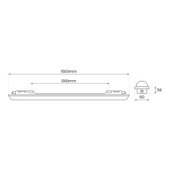 Oprawa Hermetyczna Led Gin 48W 150cm 5200lm 4000K IP65 EKH0858