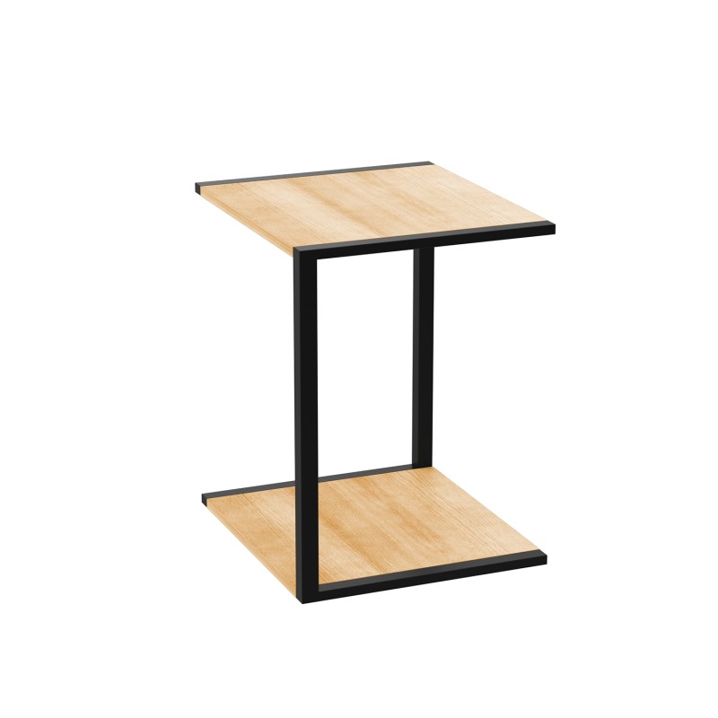 flower stand black with double wooden plate 400x300x340 9021