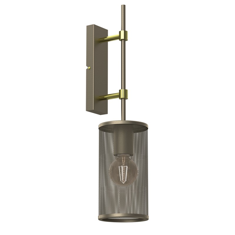 wall lamp with fence shade "short" titanium gold/gold 1 0729