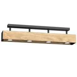 plafon  black/natural wood 4xGU10 1643