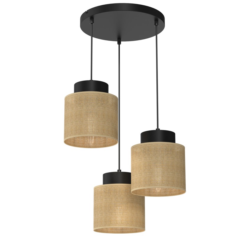 żyrandol  talerz dia 300, black, cylinder shade dia 180, h 150 5215