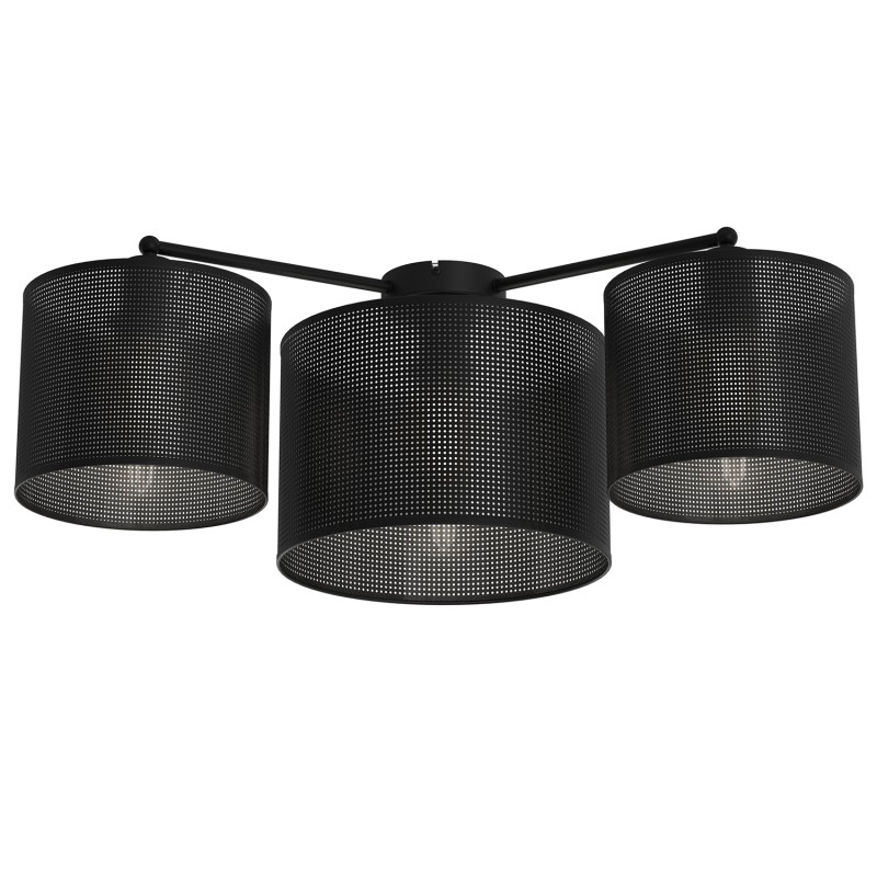 plafon  black 120 degree, cylinder shade dia 250, h=170 + dia 180, h=150 black 3 5227