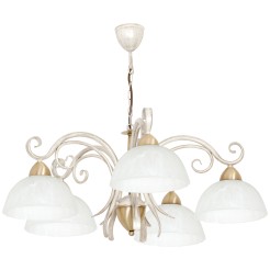 żyrandol  white/brass 5 05974