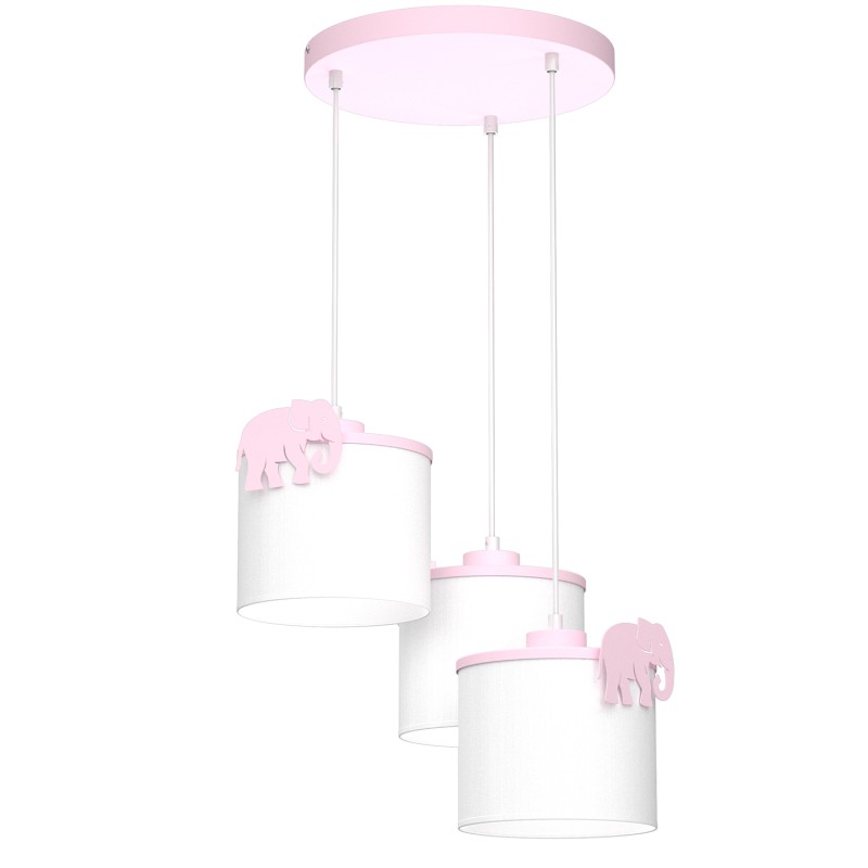 żyrandol  Elephant pink, shade dia 180/h 150 white 3xE27 9452