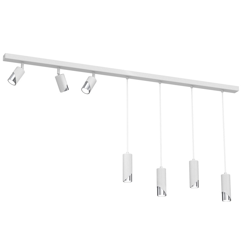 spot  line bar 1500, white/chrome 7xGU10 9665