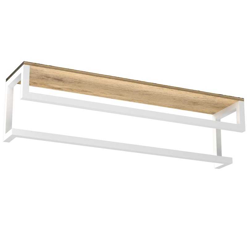 wall towel hanger 60 cm with plywood shelf, white 9867