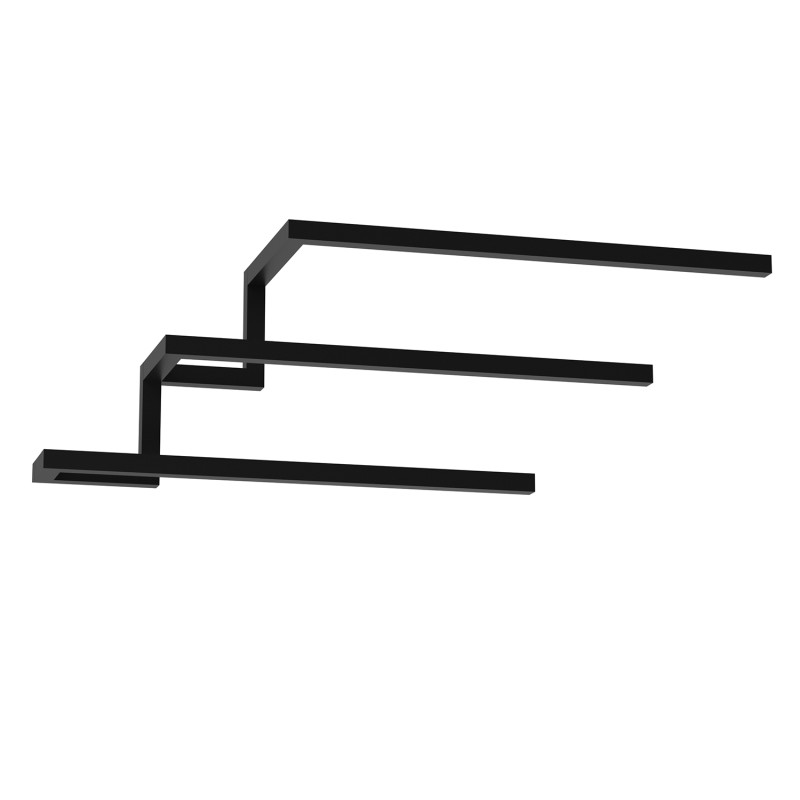 wall towel hanger 58 cm - tripple, black 9876