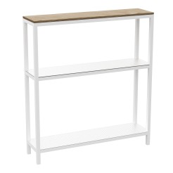 3-tiered console with plywood top, white 9884