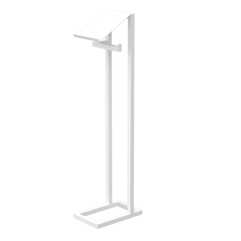 floor stand with toilet paper dispenser and tray, white 9886