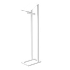 floor stand with toilet paper dispenser and tray, white 9886