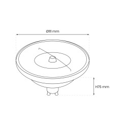 ŻARÓWKA AR111 - 10,5W GU10 4000K/ Czarna z odbłyśnikiem AR8617