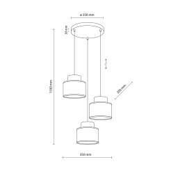 DUO JUTA MIX LAMPA WISZACA 3 KOŁO 2759