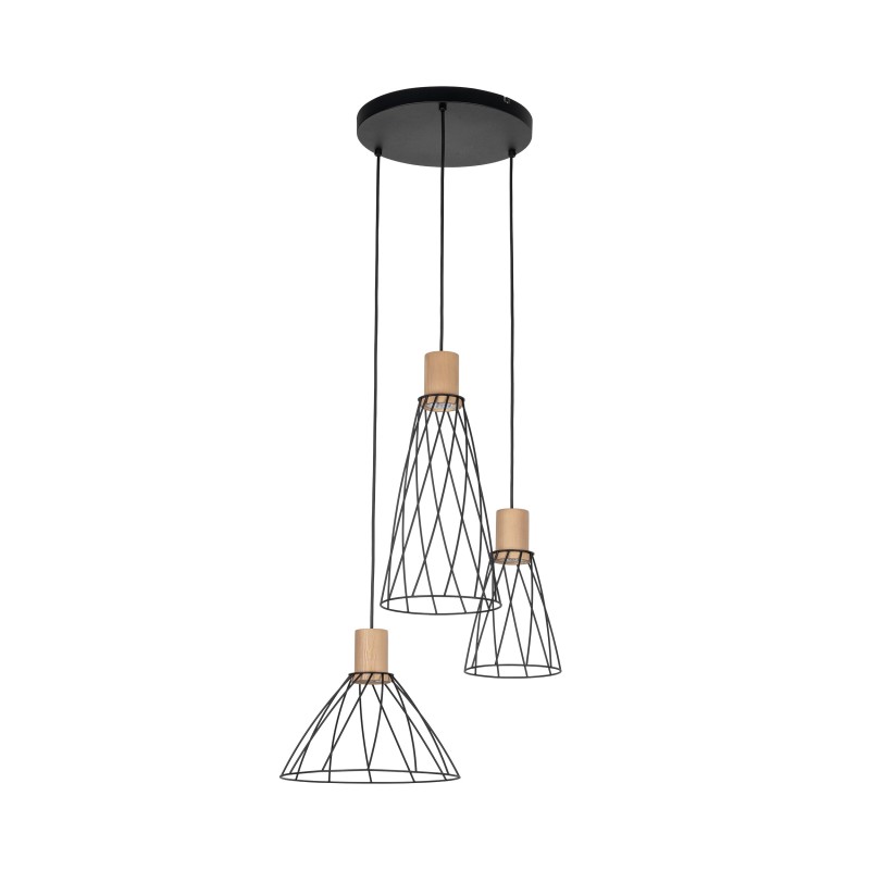 MODESTO WOOD SOSNA LAMPA WISZACA 3 KOŁO 10188