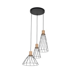 MODESTO WOOD SOSNA LAMPA WISZACA 3 KOŁO 10188