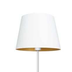 lampa podł.  prosta, white, cone shade dia 280/380, h 300 white/gold 1 3459