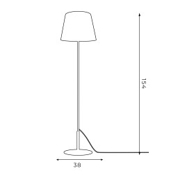 lampa podł.  prosta, white, cone shade dia 280/380, h 300 white/gold 1 3459