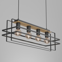 żyrandol  black/wood 4xE27 4455