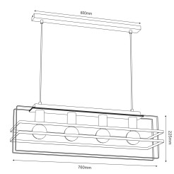 żyrandol  black/wood 4xE27 4455
