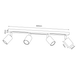 spot  grey/chrome 4xGU10 4466