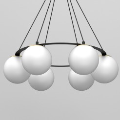 żyrandol  round black/gold 6xE27 5674