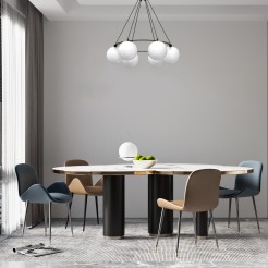 żyrandol  round black/gold 6xE27 5674