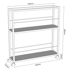 slim bathroom storage trolley, black 9882